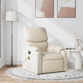 Sillón de masaje reclinable de tela crema en Sillones | Comprar online en Foru.es