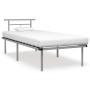 Estructura de cama de metal gris 90x200 cm de vidaXL, Camas y somieres - Ref: Foro24-324822, Precio: 106,14 €, Descuento: %