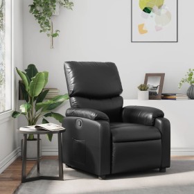 Sillón reclinable de cuero sintético negro en Sillones | Comprar online en Foru.es