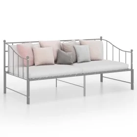 Gray metal removable sofa bed frame 90x200 cm by vidaXL, Beds and slatted bases - Ref: Foro24-324778, Price: 151,71 €, Discou...