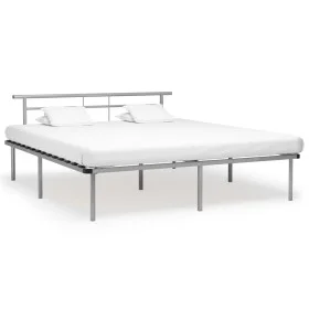 Estructura de cama de metal gris 180x200 cm de vidaXL, Camas y somieres - Ref: Foro24-324837, Precio: 95,57 €, Descuento: %