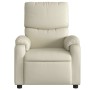Sillón reclinable de cuero sintético crema en Sillones | Comprar online en Foru.es
