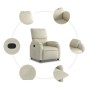 Sillón reclinable de cuero sintético crema en Sillones | Comprar online en Foru.es