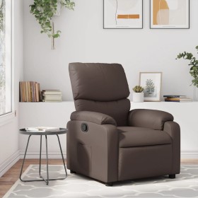 Sillón reclinable de cuero sintético marrón en Sillones | Comprar online en Foru.es