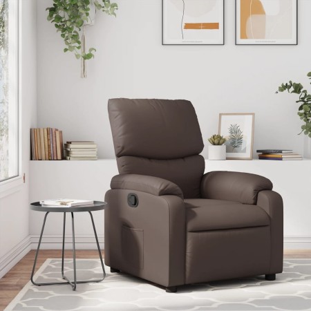 Sillón reclinable de cuero sintético marrón en Sillones | Comprar online en Foru.es