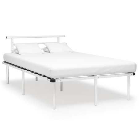Estructura de cama de metal blanco 120x200 cm de vidaXL, Camas y somieres - Ref: Foro24-324827, Precio: 86,10 €, Descuento: %