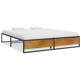 Black metal bed frame 200x200 cm by vidaXL, Beds and slatted bases - Ref: Foro24-324819, Price: 98,25 €, Discount: %