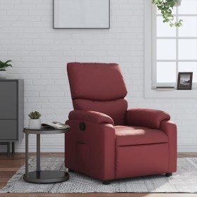 Sillón reclinable de cuero sintético rojo tinto en Sillones | Comprar online en Foru.es