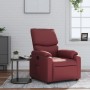 Sillón reclinable de cuero sintético rojo tinto en Sillones | Comprar online en Foru.es
