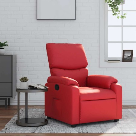 Sillón reclinable de cuero sintético rojo en Sillones | Comprar online en Foru.es