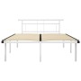 Estructura de cama de metal blanco 140x200 cm de vidaXL, Camas y somieres - Ref: Foro24-324830, Precio: 85,38 €, Descuento: %