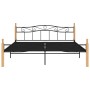 Estructura de cama metal y madera maciza de roble 200x200 cm de vidaXL, Camas y somieres - Ref: Foro24-324917, Precio: 148,02...