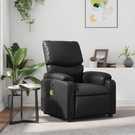 Sillón de masaje reclinable cuero sintético negro en Sillones | Comprar online en Foru.es