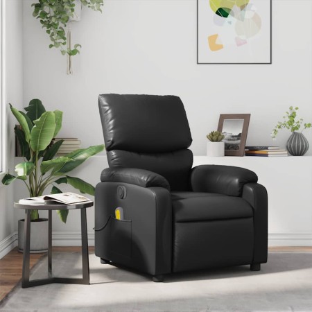 Sillón de masaje reclinable cuero sintético negro en Sillones | Comprar online en Foru.es