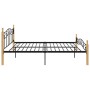 Estructura de cama metal y madera maciza de roble 200x200 cm de vidaXL, Camas y somieres - Ref: Foro24-324917, Precio: 148,02...