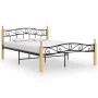Estructura de cama madera maciza roble metal negro 140x200 cm de vidaXL, Camas y somieres - Ref: Foro24-324914, Precio: 101,4...