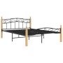Estructura de cama madera maciza roble metal negro 140x200 cm de vidaXL, Camas y somieres - Ref: Foro24-324914, Precio: 102,3...