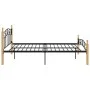 Estructura de cama madera maciza roble metal negro 140x200 cm de vidaXL, Camas y somieres - Ref: Foro24-324914, Precio: 101,4...