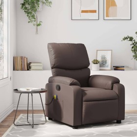 Sillón de masaje reclinable cuero sintético marrón en Sillones | Comprar online en Foru.es