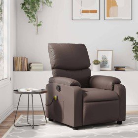 Sillón de masaje reclinable cuero sintético marrón en Sillones | Comprar online en Foru.es