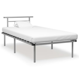 Estructura de cama de metal gris 100x200 cm de vidaXL, Camas y somieres - Ref: Foro24-324825, Precio: 96,36 €, Descuento: %