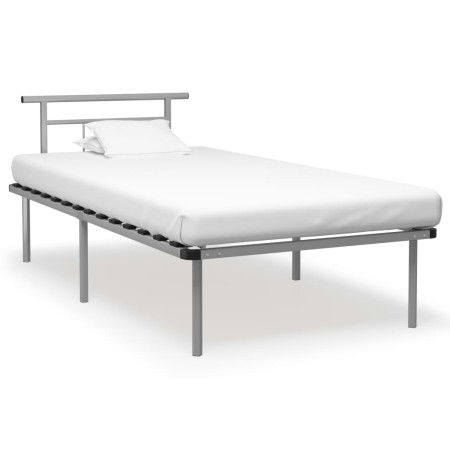 Estructura de cama de metal gris 100x200 cm de vidaXL, Camas y somieres - Ref: Foro24-324825, Precio: 96,36 €, Descuento: %