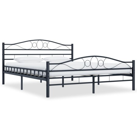 Estructura de cama de acero negra 180x200 cm de vidaXL, Camas y somieres - Ref: Foro24-285290, Precio: 158,70 €, Descuento: %