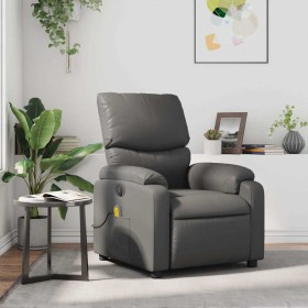 Sillón de masaje reclinable cuero sintético gris en Sillones | Comprar online en Foru.es