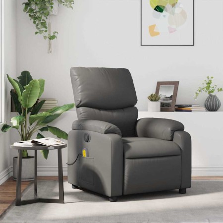 Sillón de masaje reclinable cuero sintético gris en Sillones | Comprar online en Foru.es