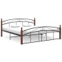 Estructura de cama metal y madera maciza de roble 180x200 cm de vidaXL, Camas y somieres - Ref: Foro24-324923, Precio: 179,04...