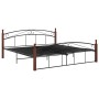 Estructura de cama metal y madera maciza de roble 180x200 cm de vidaXL, Camas y somieres - Ref: Foro24-324923, Precio: 179,04...