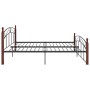 Estructura de cama metal y madera maciza de roble 180x200 cm de vidaXL, Camas y somieres - Ref: Foro24-324923, Precio: 179,04...