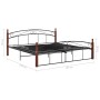 Estructura de cama metal y madera maciza de roble 180x200 cm de vidaXL, Camas y somieres - Ref: Foro24-324923, Precio: 179,04...