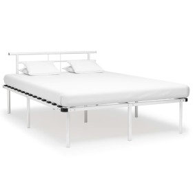 Estructura de cama de metal blanco 160x200 cm de vidaXL, Camas y somieres - Ref: Foro24-324833, Precio: 91,21 €, Descuento: %
