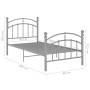 Estructura de cama de metal gris 90x200 cm de vidaXL, Camas y somieres - Ref: Foro24-324969, Precio: 132,24 €, Descuento: %