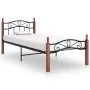 Metal bed frame and solid oak wood 90x200 cm by vidaXL, Beds and slatted bases - Ref: Foro24-324904, Price: 81,78 €, Discount: %