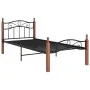 Metal bed frame and solid oak wood 90x200 cm by vidaXL, Beds and slatted bases - Ref: Foro24-324904, Price: 81,78 €, Discount: %
