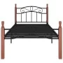 Metal bed frame and solid oak wood 90x200 cm by vidaXL, Beds and slatted bases - Ref: Foro24-324904, Price: 81,78 €, Discount: %
