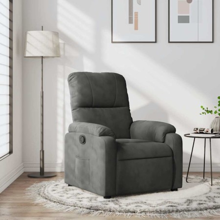 Sillón reclinable tela de microfibra gris oscuro en Sillones | Comprar online en Foru.es