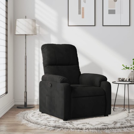 Sillón reclinable tela de microfibra negro en Sillones | Comprar online en Foru.es