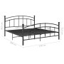 Estructura de cama de metal negra 140x200 cm de vidaXL, Camas y somieres - Ref: Foro24-324976, Precio: 137,55 €, Descuento: %