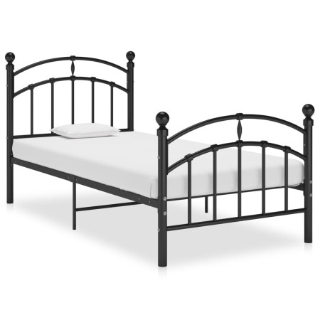 Estructura de cama de metal negro 100x200 cm de vidaXL, Camas y somieres - Ref: Foro24-324970, Precio: 125,03 €, Descuento: %