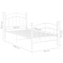 Estructura de cama de metal blanco 90x200 cm de vidaXL, Camas y somieres - Ref: Foro24-324968, Precio: 87,33 €, Descuento: %