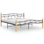 Estructura de cama madera maciza roble metal negro 180x200 cm de vidaXL, Camas y somieres - Ref: Foro24-324916, Precio: 121,8...