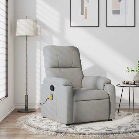 Sillón reclinable de masaje tela de microfibra gris claro en Sillones | Comprar online en Foru.es