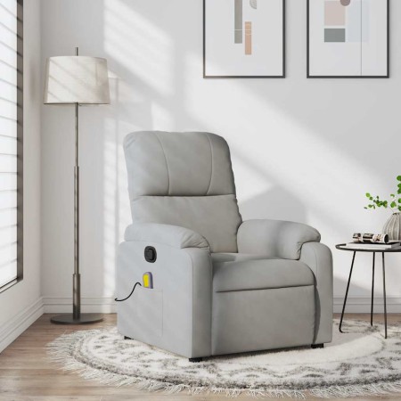 Sillón reclinable de masaje tela de microfibra gris claro en Sillones | Comprar online en Foru.es