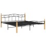 Estructura de cama madera maciza roble metal negro 180x200 cm de vidaXL, Camas y somieres - Ref: Foro24-324916, Precio: 121,8...