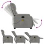 Sillón reclinable de masaje tela de microfibra gris claro en Sillones | Comprar online en Foru.es