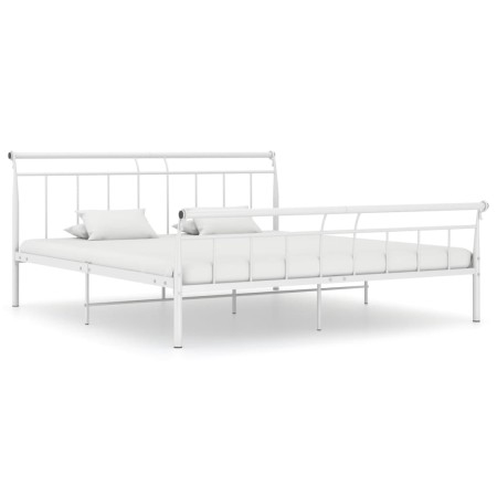 Estructura de cama de metal blanca 160x200 cm de vidaXL, Camas y somieres - Ref: Foro24-325043, Precio: 145,58 €, Descuento: %