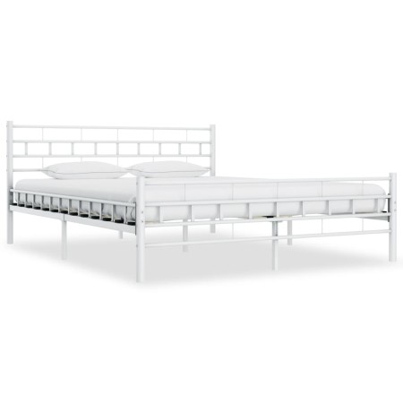 Estructura de cama de metal blanco 200x200 cm de vidaXL, Camas y somieres - Ref: Foro24-285301, Precio: 136,92 €, Descuento: %